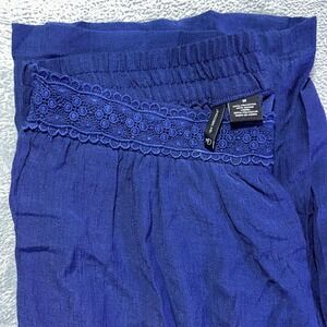 New Directions Women's Medium Blue‎ Gauze Wide Leg Elastic Waist Pants Lounge